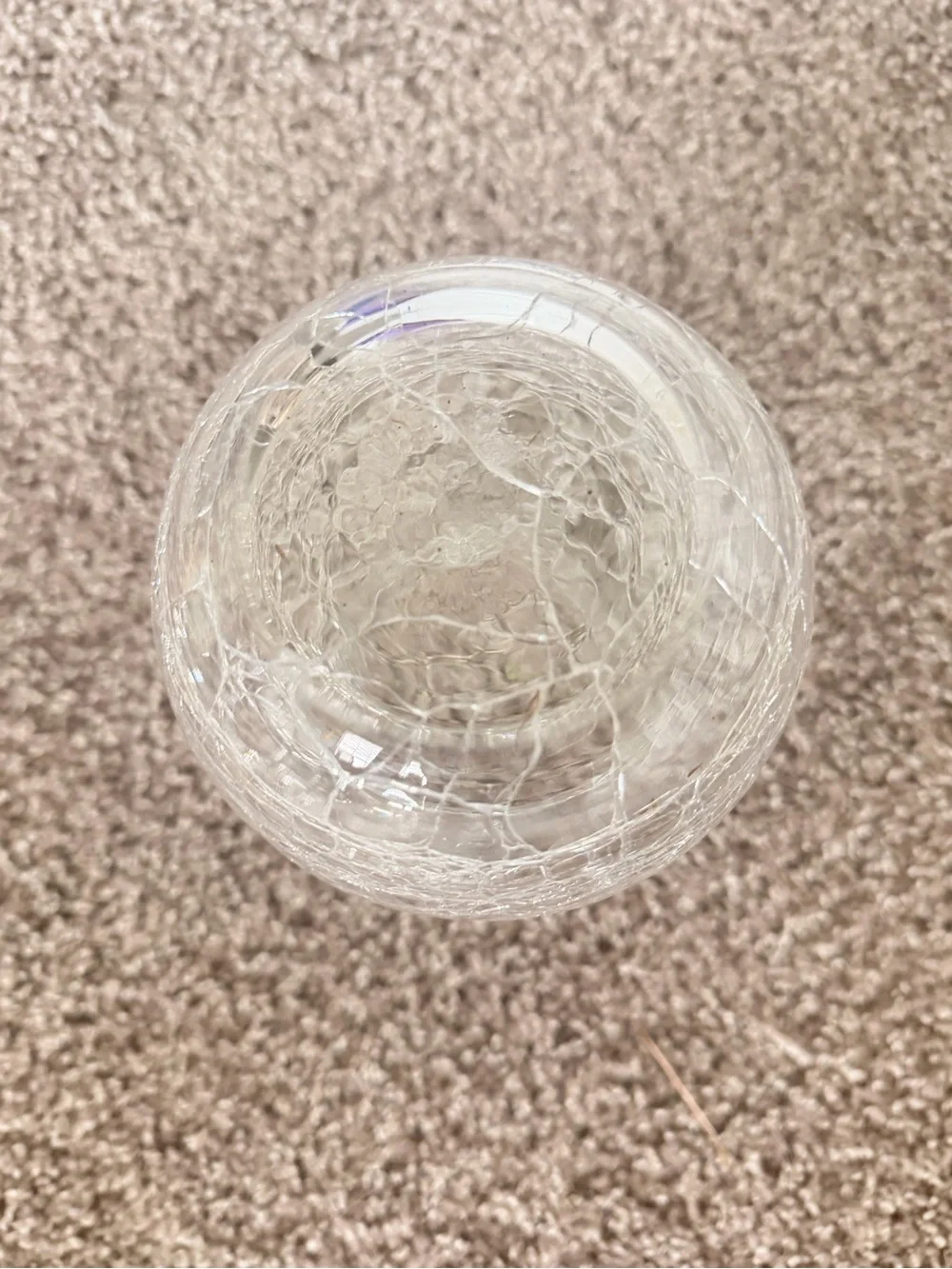Clear Crackle Glass Decorative Vase - Elegant Home Accent